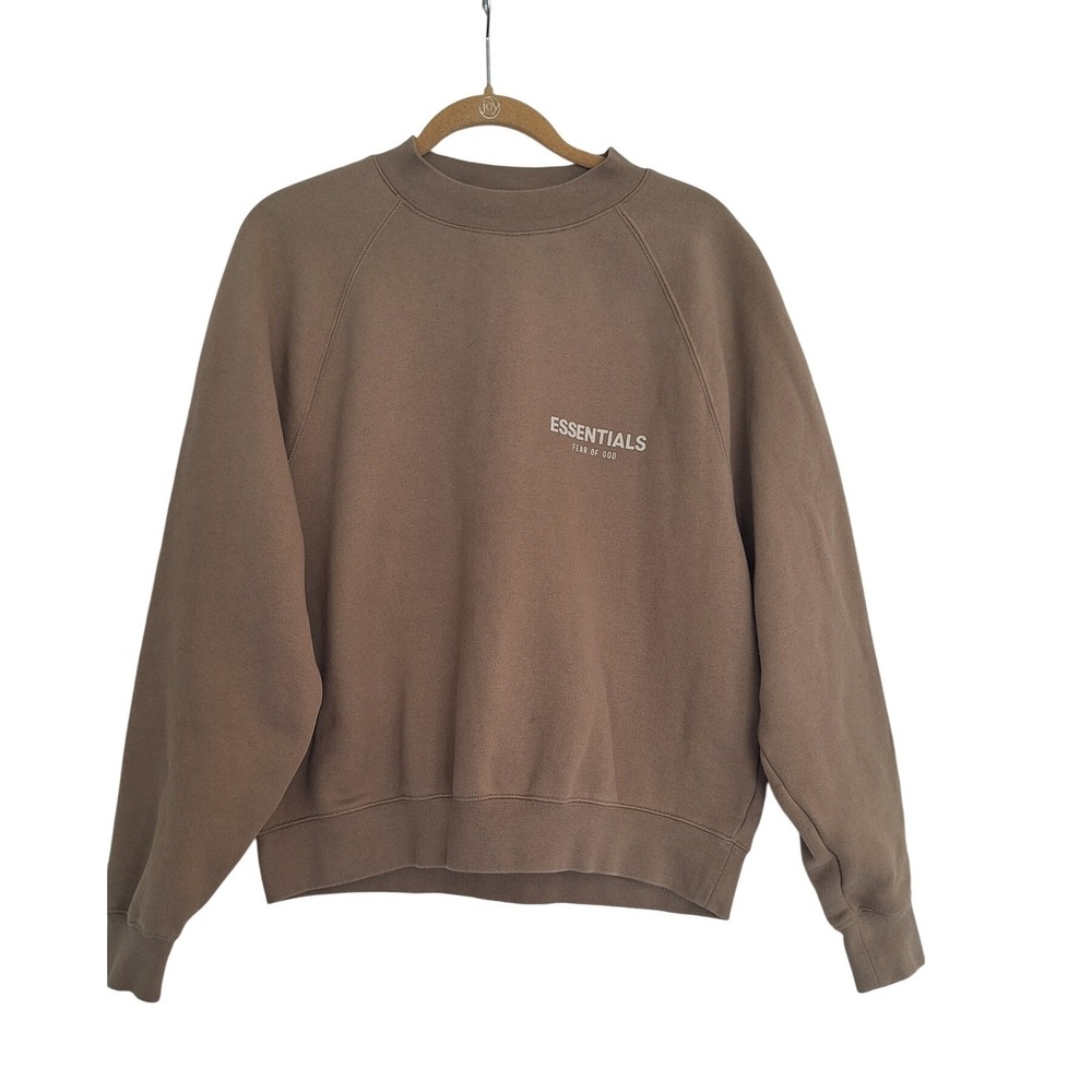 FEAR OF GOD ESSENTIALS CREWNECK DESERT TAUPE BROWN size XS